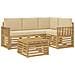 Set di divani da esterno 5 pcs Bianco e Beige 59 x 59 x 37 cm - Foto miniatura 1
