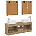 Set di mobili per il bagno 5 pcs Rovere Artigianale - Foto miniatura 8