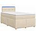 Letto box spring con materasso Crema 120 x 190 cm Tessuto - Foto miniatura 1