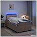 Letto box spring con materasso Crema 120 x 190 cm Tessuto - Foto miniatura 2