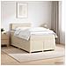 Letto box spring con materasso Crema 120 x 190 cm Tessuto - Foto miniatura 4