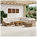 Set Divano da Giardino 12 pz Naturale e Bianco Crema polyrattan - Foto miniatura 9