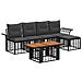 Set Divano da Giardino 6 pz Nero e Grigio scuro polyrattan - Foto miniatura 1