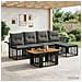 Set Divano da Giardino 6 pz Nero e Grigio scuro polyrattan - Foto miniatura 4