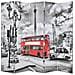 Paravento Pieghevole 200x170 cm Stampa Bus Londra Bianco e Nero - Foto miniatura 1