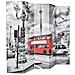 Paravento Pieghevole 200x170 cm Stampa Bus Londra Bianco e Nero - Foto miniatura 3