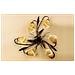 Plafoniera 6 Luci In Metallo Marrone Spennellato Oro E Vetri Ambra Stile Classico - Foto miniatura 2