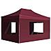 Gazebo Professionale Pieghevole Alluminio Pareti 4,5x3m Rosso - Foto miniatura 1