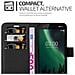 Custodia Compatibile Con Nokia 2 In Nero Carbone - Coperchio Protettiva Con Chiusura Magnetica, Funzione Stand E Tasca Per Le Carte - Foto miniatura 5