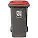 Bidone per la raccolta differenziata grande 240 lt condominio hotel ristoranti certificato UNI EN840 per rifiuti e riciclo rosso - Foto miniatura 2