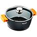 Ecochef Casseruola Alta 16cm Induzione, Coperchio Di Vetro, Antiaderente, Alluminio Fuso Nero - Foto miniatura 2