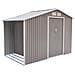 Ventoux Casetta Da Giardino 6,53 M² Con Tettoia In Acciaio Anticorrosione Grigio - Foto miniatura 1