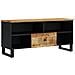 Mobile Tv 100x33x46cm Legno Massello Mango E Legno Multistrato - Foto miniatura 8