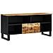 Mobile Tv 100x33x46cm Legno Massello Mango E Legno Multistrato - Foto miniatura 1