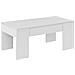 Tavolino Da Salotto Oceanside, Tavolino Da Caffè Con Piano Elevabile, Tavolo Basso Da Soggiorno, 100x50h45/56 Cm, Bianco Lucido - Foto miniatura 2