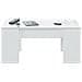 Tavolino Da Salotto Oceanside, Tavolino Da Caffè Con Piano Elevabile, Tavolo Basso Da Soggiorno, 100x50h45/56 Cm, Bianco Lucido - Foto miniatura 3