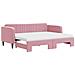 Divano Letto Estraibile Con Materassi Rosa 80x200 Cm Velluto - Foto miniatura 1