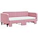 Divano Letto Estraibile Con Materassi Rosa 80x200 Cm Velluto - Foto miniatura 5