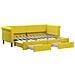 Divano Letto Estraibile Con Cassetti Giallo 80x200cm In Velluto - Foto miniatura 2