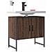 Mobile Lavabo Bagno Rovere Marrone 60x33x60cm Legno Multistrato - Foto miniatura 4