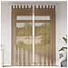 Tende In Voile Con Passanti 2 Pz Marrone Chiaro 140x260 Cm - Foto miniatura 7
