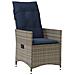 Set da Pranzo per Giardino  5 Pezzi con Cuscini Rattan Grigio, Tavolo da Giardino  Nero 80x80x73 cm Vetro Temperato - Foto miniatura 6
