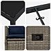 Set da Pranzo per Giardino  5 Pezzi con Cuscini Rattan Grigio, Tavolo da Giardino  Nero 80x80x73 cm Vetro Temperato - Foto miniatura 9
