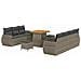 Set di Divani da Giardino  10 Pezzi con Cuscini Grigio Polyrattan Acacia, Set da Pranzo da Giardino  3 Pezzi con Cuscini Grigio Polyrattan Acacia - Foto miniatura 1