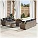 Set di Divani da Giardino  10 Pezzi con Cuscini Grigio Polyrattan Acacia, Set da Pranzo da Giardino  3 Pezzi con Cuscini Grigio Polyrattan Acacia - Foto miniatura 2