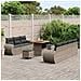 Set di Divani da Giardino  10 Pezzi con Cuscini Grigio Polyrattan Acacia, Set da Pranzo da Giardino  3 Pezzi con Cuscini Grigio Polyrattan Acacia - Foto miniatura 3