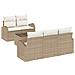 Set di divani da giardino 6 Pezzi con cuscini Beige Rattan - Foto miniatura 1