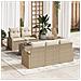 Set di divani da giardino 6 Pezzi con cuscini Beige Rattan - Foto miniatura 2