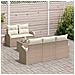 Set di divani da giardino 6 Pezzi con cuscini Beige Rattan - Foto miniatura 3
