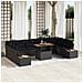 Set da pranzo da giardino 11 pezzi con cuscini rattan polyrattan nero acciaio marrone - Foto miniatura 2