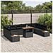 Set da pranzo da giardino 11 pezzi con cuscini rattan polyrattan nero acciaio marrone - Foto miniatura 3