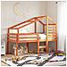 Letto a Soppalco con Tetto Cera 75x190cm Legno Massello di Pino - Foto miniatura 2