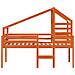 Letto a Soppalco con Tetto Cera 75x190cm Legno Massello di Pino - Foto miniatura 4