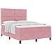 Rete a Doghe con Materasso  Rosa 140x190 cm Velluto - Foto miniatura 1
