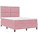 Rete a Doghe con Materasso  Rosa 140x190 cm Velluto - Foto miniatura 3