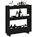 Carrello di Stoccaggio Stretto Rovere Nero 60 x 18 x 70 cm - Foto miniatura 3