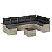 Set Divano da Giardino con cuscino 9 pcs Grigio Poly Rattan - Foto miniatura 1