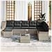 Set Divano da Giardino con cuscino 9 pcs Grigio Poly Rattan - Foto miniatura 3