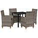 Set da Pranzo per Giardino 5 pcs Grigio polyrattan - Foto miniatura 1