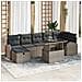 Set Divano da Giardino con cuscino 8 pcs Grigio Poly Rattan - Foto miniatura 2