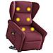 Poltrona Alzapersona Massaggio Reclinabile Rosso Vino Tessuto - Foto miniatura 1