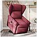 Poltrona Alzapersona Massaggio Reclinabile Rosso Vino Tessuto - Foto miniatura 2