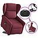 Poltrona Alzapersona Massaggio Reclinabile Rosso Vino Tessuto - Foto miniatura 8