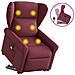 Poltrona Alzapersona Massaggio Reclinabile Rosso Vino Tessuto - Foto miniatura 9