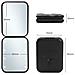 Specchio Per Trucco Portatile A Led Con Ingrandimento 3x E Luce Ad Anello Black - Foto miniatura 3