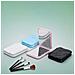 Specchio Per Trucco Portatile A Led Con Ingrandimento 3x E Luce Ad Anello Black - Foto miniatura 5